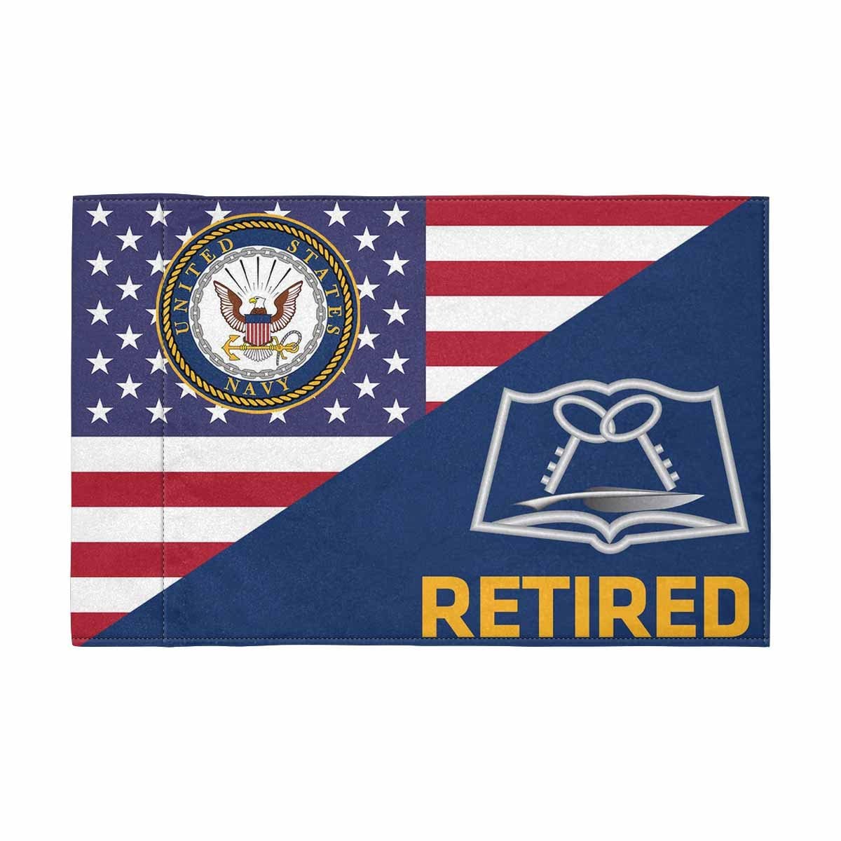 US Navy Mess Management Specialist Navy MS Retired Motorcycle Flag 9" x 6" Twin-Side Printing D01-MotorcycleFlag-Navy-Veterans Nation