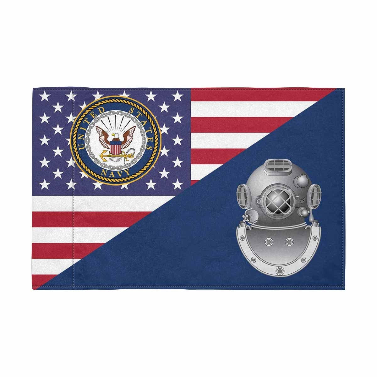 US Navy Diver Navy ND Motorcycle Flag 9" x 6" Twin-Side Printing D01-MotorcycleFlag-Navy-Veterans Nation