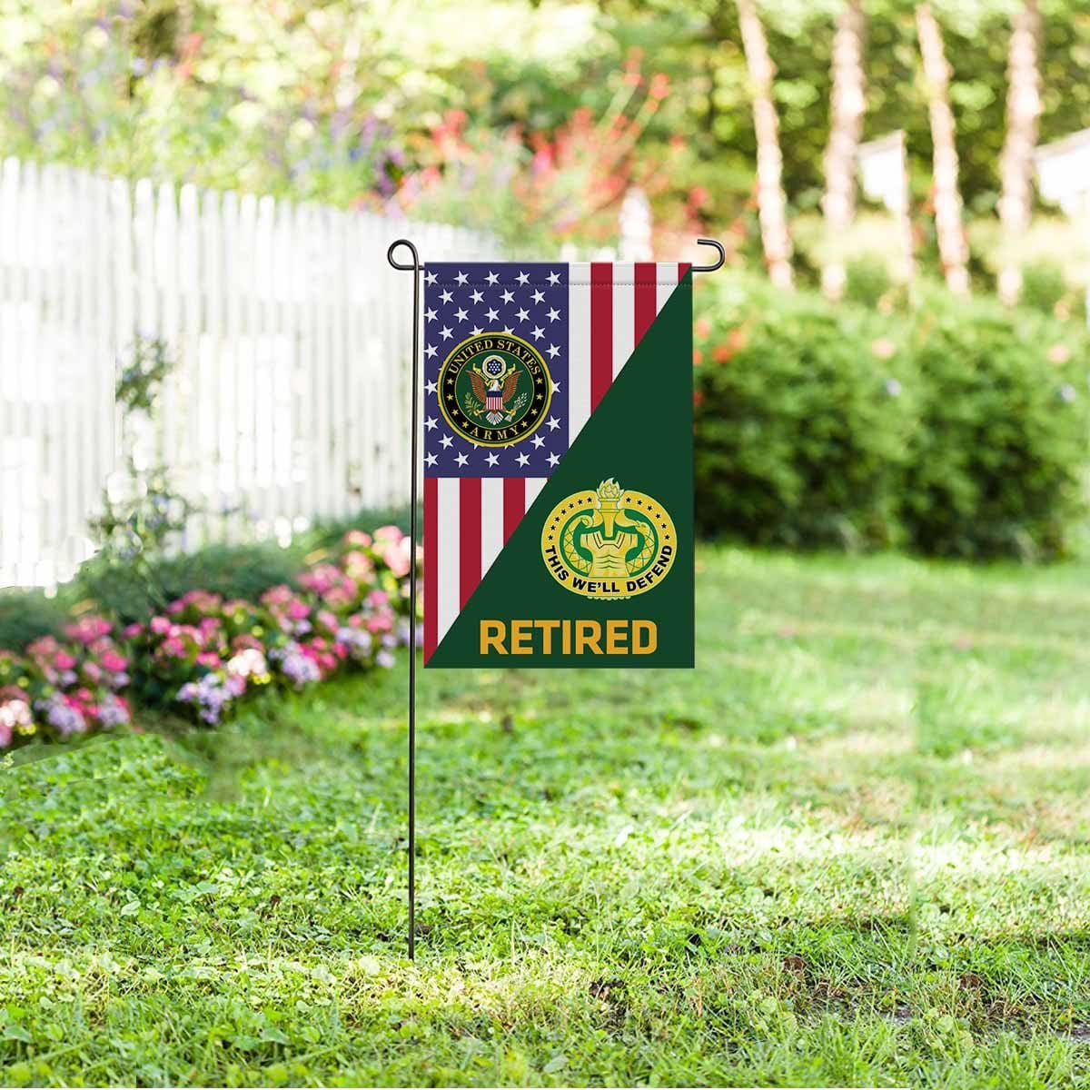 US Army Drill Sergeant Retired Garden Flag/Yard Flag 12 Inch x 18 Inch Twin-Side Printing-GDFlag-Army-Branch-Veterans Nation