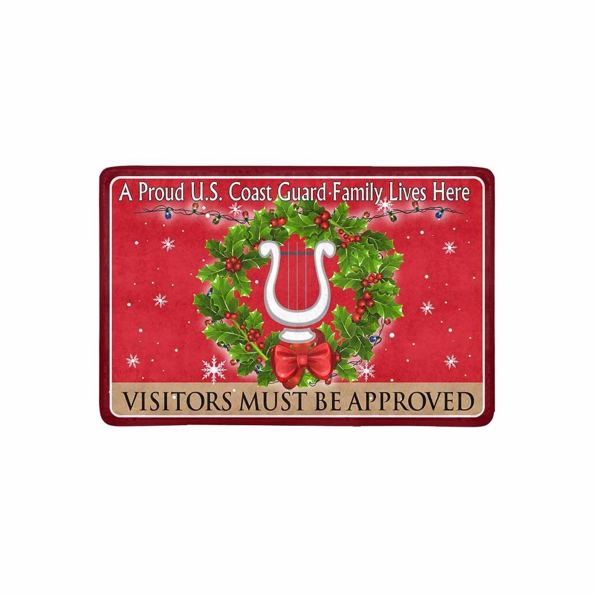 US Coast Guard Musician MU Logo - Visitors must be approved Christmas Doormat-Doormat-USCG-Rate-Veterans Nation
