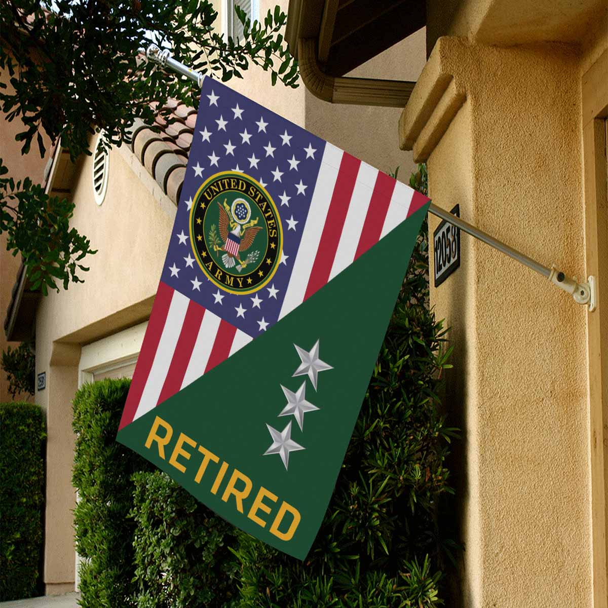 US Army O-9 Lieutenant General O9 LTG Retired House Flag 28 Inch x 40 Inch 2-Side Printing-HouseFlag-Army-Ranks-Veterans Nation