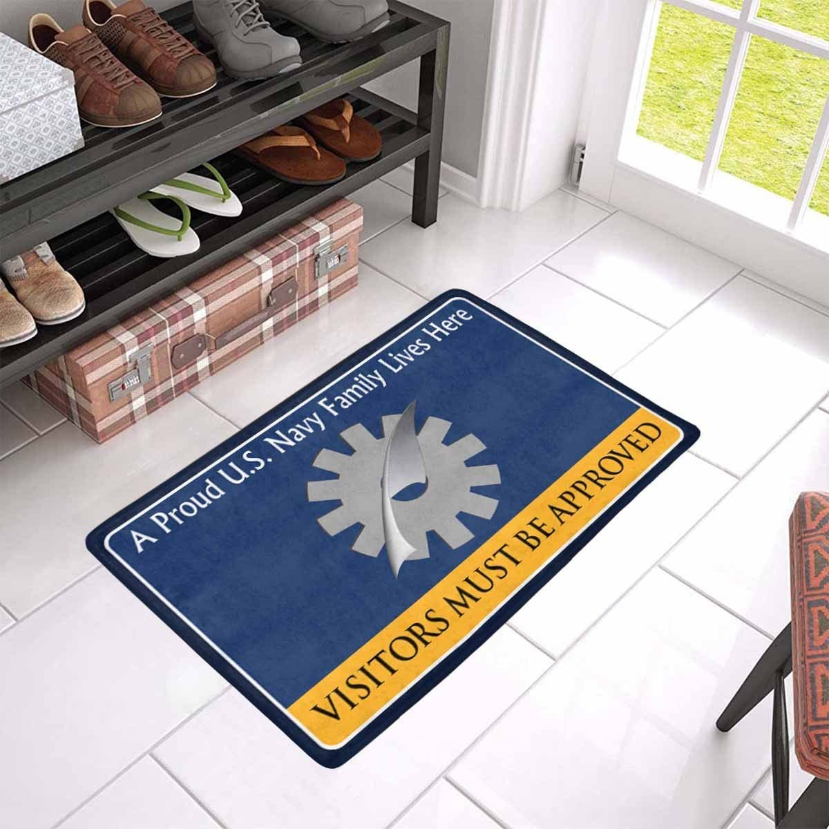 Navy Data Processing Technician Navy DP Family Doormat - Visitors must be approved (23,6 inches x 15,7 inches)-Doormat-Navy-Rate-Veterans Nation