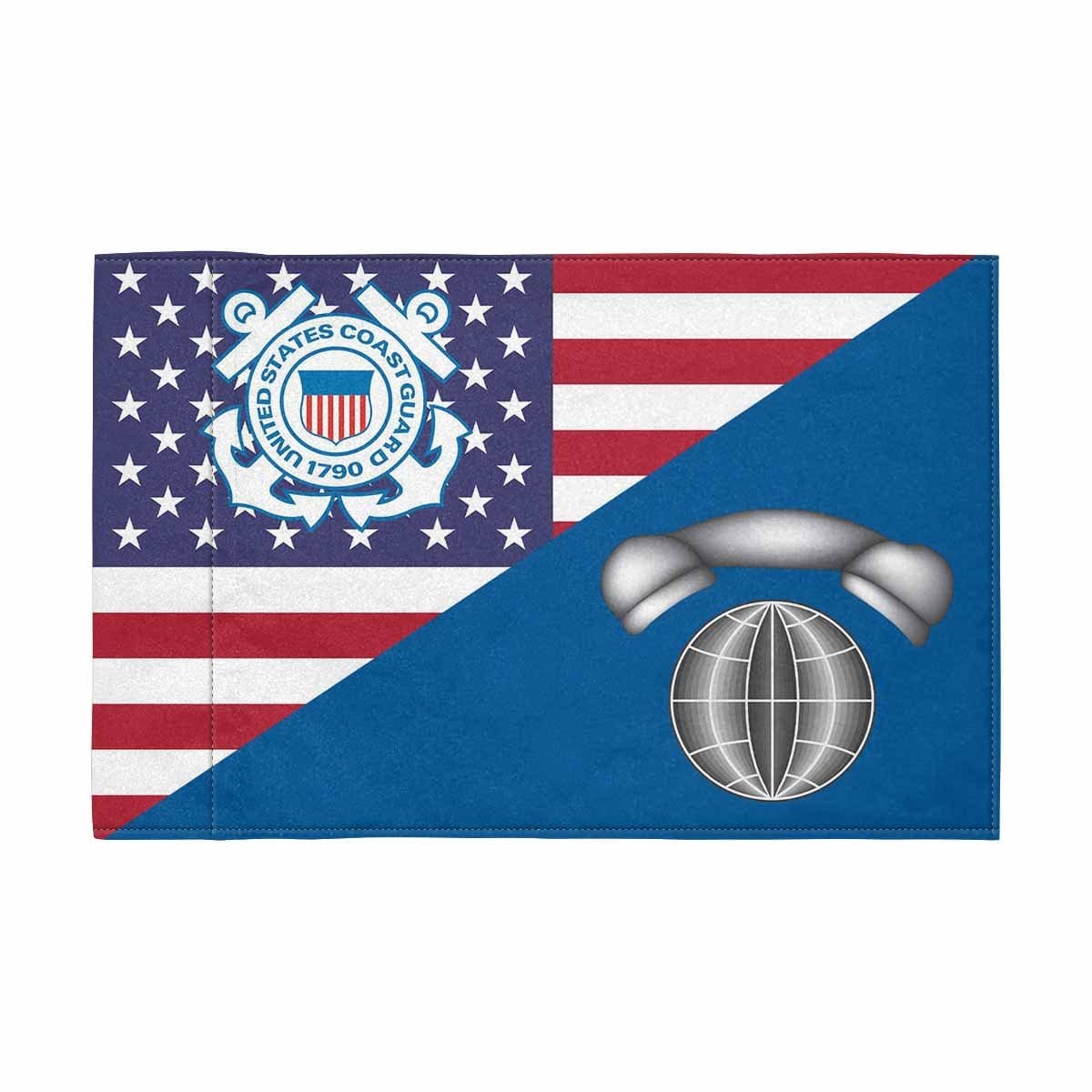 USCG IT Motorcycle Flag 9" x 6" Twin-Side Printing D01-MotorcycleFlag-USCG-Veterans Nation