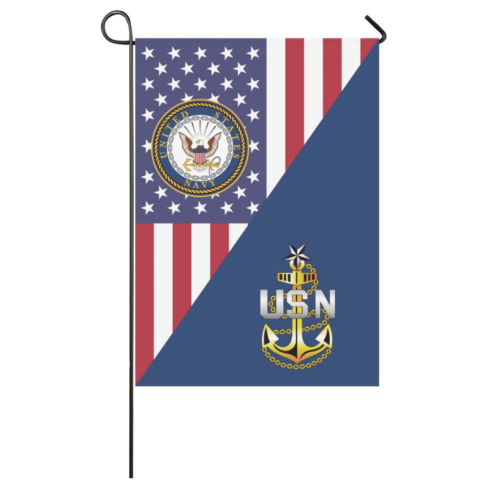 US Navy E-8 Senior Chief Petty Officer E8 SCPO Senior Noncommissioned Officer Collar Device House Flag 28 inches x 40 inches Twin-Side Printing-HouseFlag-Navy-Collar-Veterans Nation