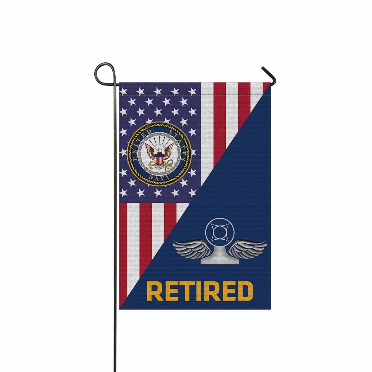 US Navy Air Traffic Controller Navy AC Retired Garden Flag/Yard Flag 12 inches x 18 inches Twin-Side Printing-GDFlag-Navy-Rate-Veterans Nation