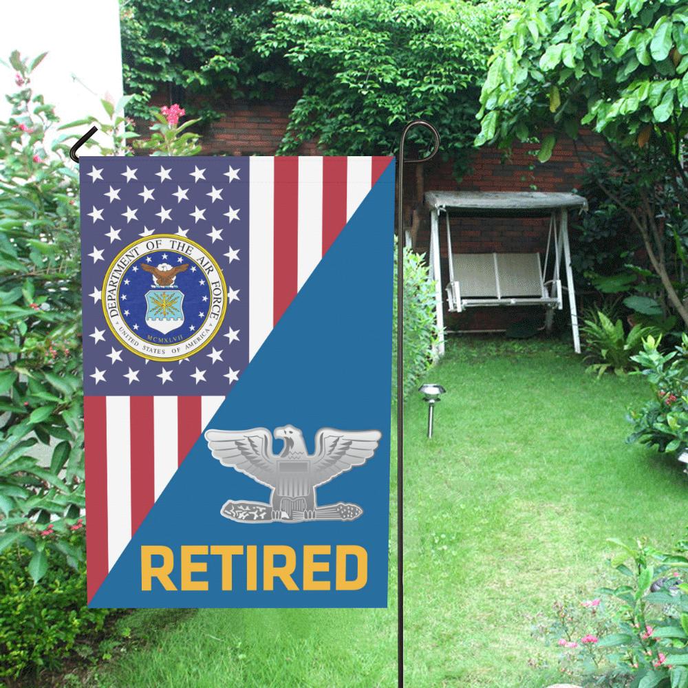 US Air Force O-6 Colonel Col O6 Field Officer Retired House Flag 28 inches x 40 inches Twin-Side Printing-HouseFlag-USAF-Ranks-Veterans Nation