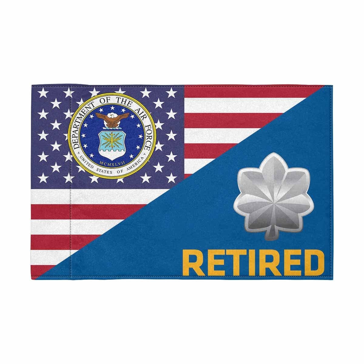 US Air Force O-5 Retired Motorcycle Flag 9" x 6" Twin-Side Printing D01-MotorcycleFlag-USAF-Veterans Nation