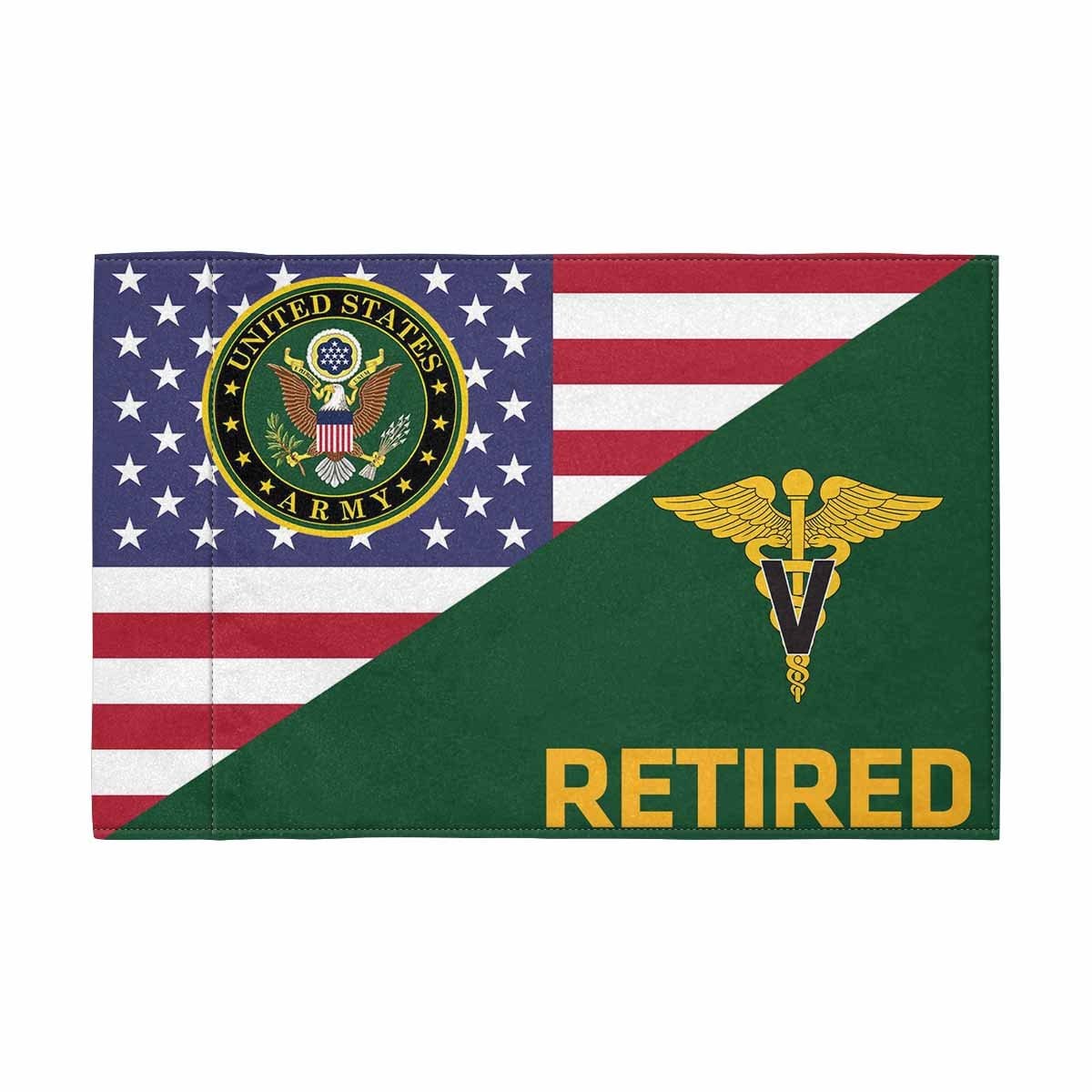 US Army Veterinary Corps Retired Motorcycle Flag 9" x 6" Twin-Side Printing D01-MotorcycleFlag-Army-Veterans Nation