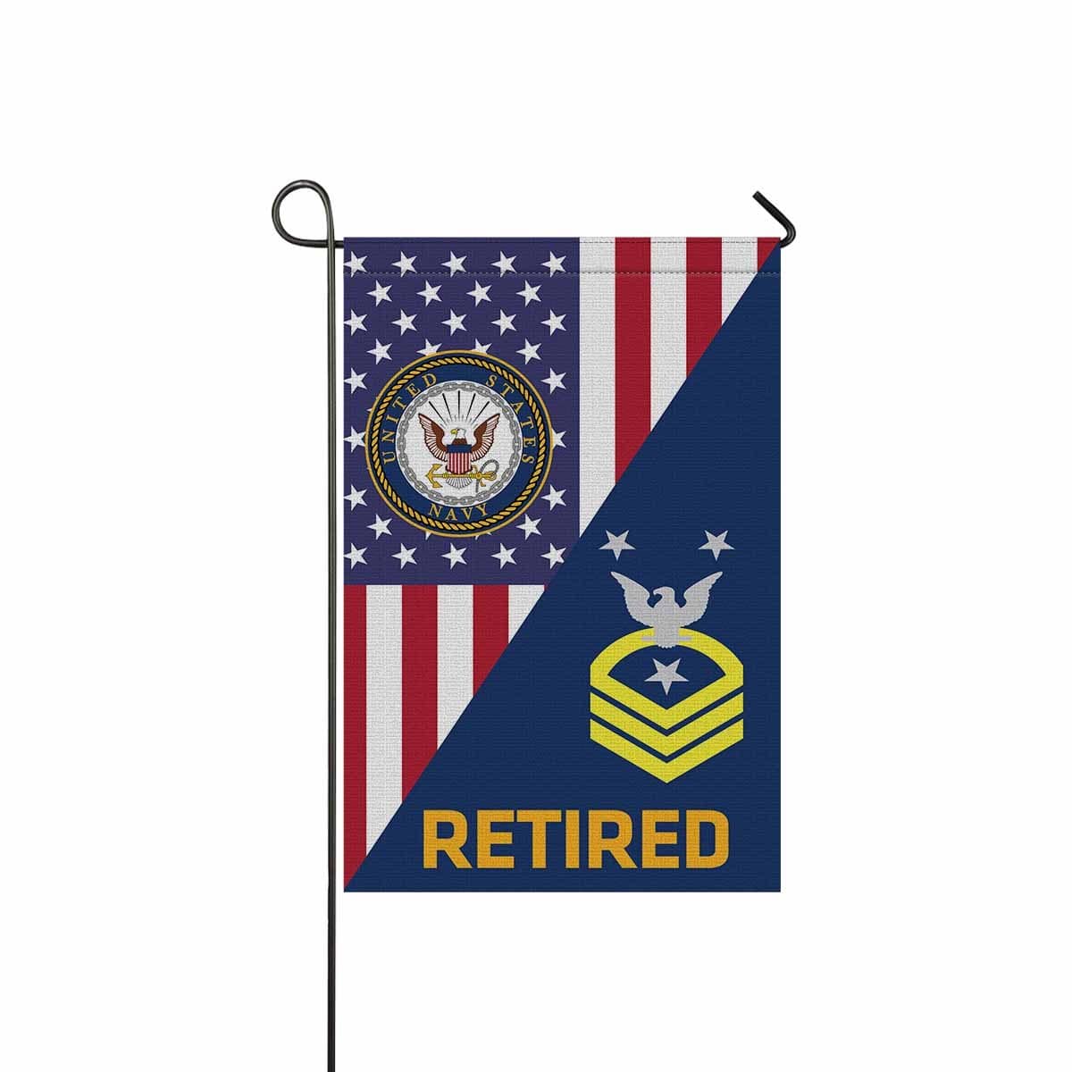US Navy E-9 Command Master Chief Petty Officer E9 CMDCM Senior Enlisted Advisor Collar Device Retired Garden Flag/Yard Flag 12 inches x 18 inches Twin-Side Printing-GDFlag-Navy-Collar-Veterans Nation