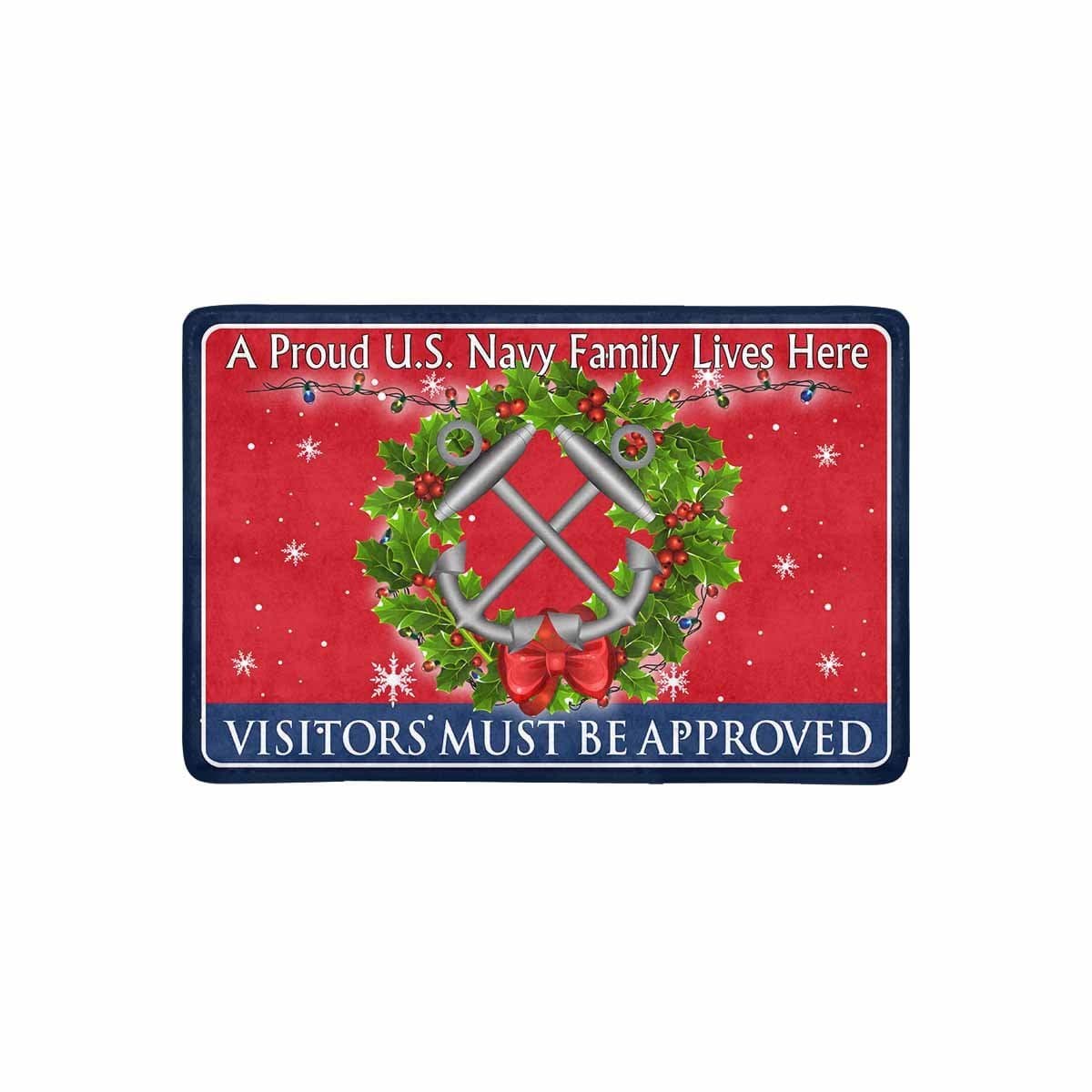 U.S Navy Boatswain's Mate Navy BM - Visitors must be approved - Christmas Doormat-Doormat-Navy-Rate-Veterans Nation