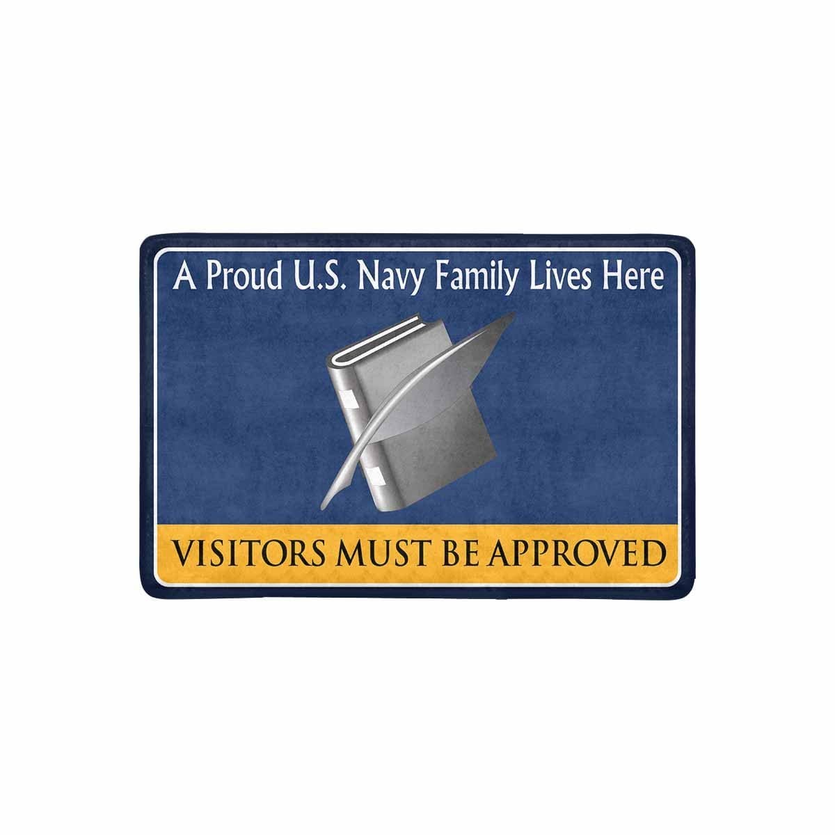 Navy Personnel Specialist Navy PS Family Doormat - Visitors must be approved (23,6 inches x 15,7 inches)-Doormat-Navy-Rate-Veterans Nation