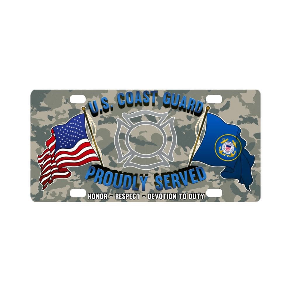 US Coast Guard Fire and Safety Specialist FF Logo- Classic License Plate-LicensePlate-USCG-Rate-Veterans Nation