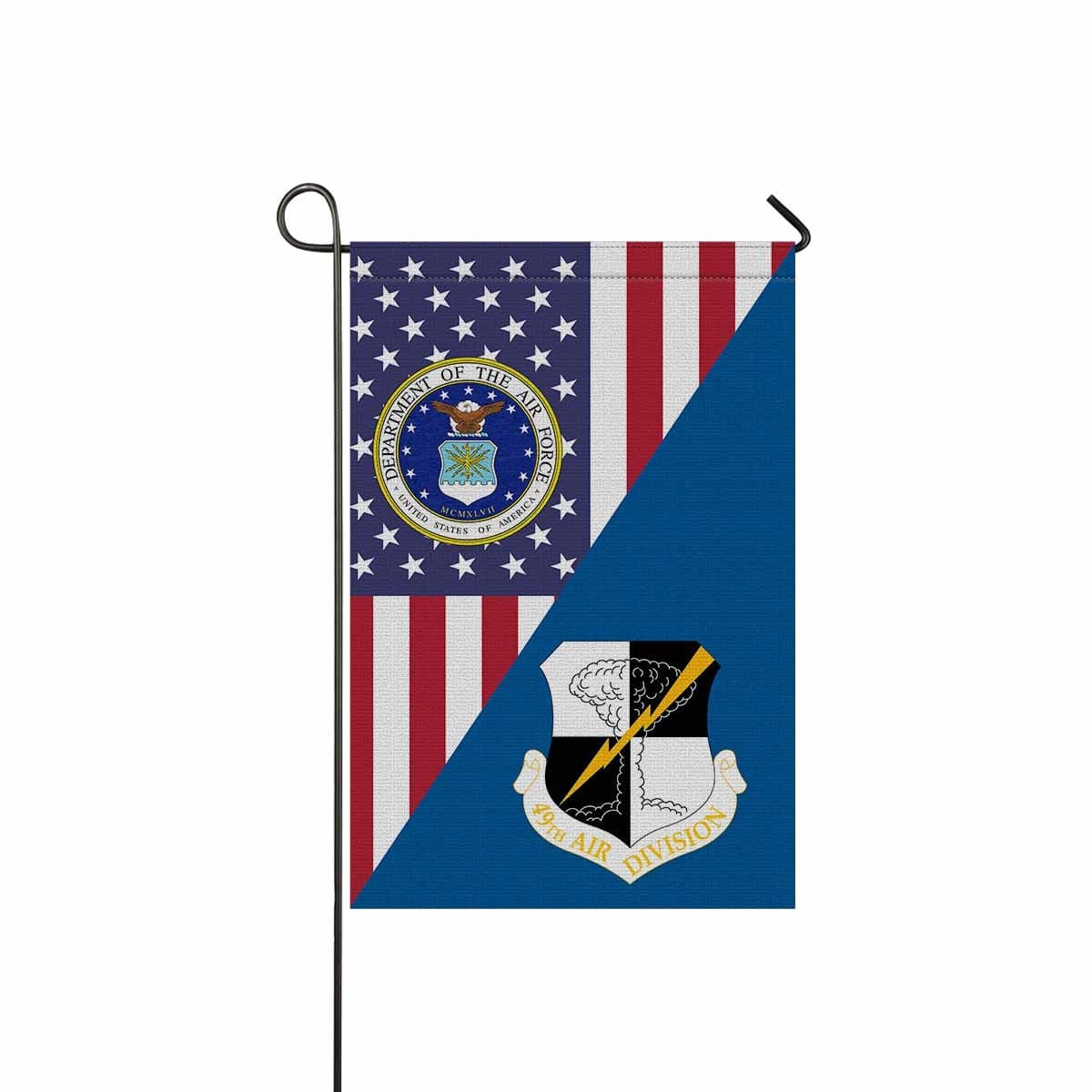 US Air Force 49th Air Division Garden Flag/Yard Flag 12 inches x 18 inches Twin-Side Printing-GDFlag-USAF-AirDivision-Veterans Nation