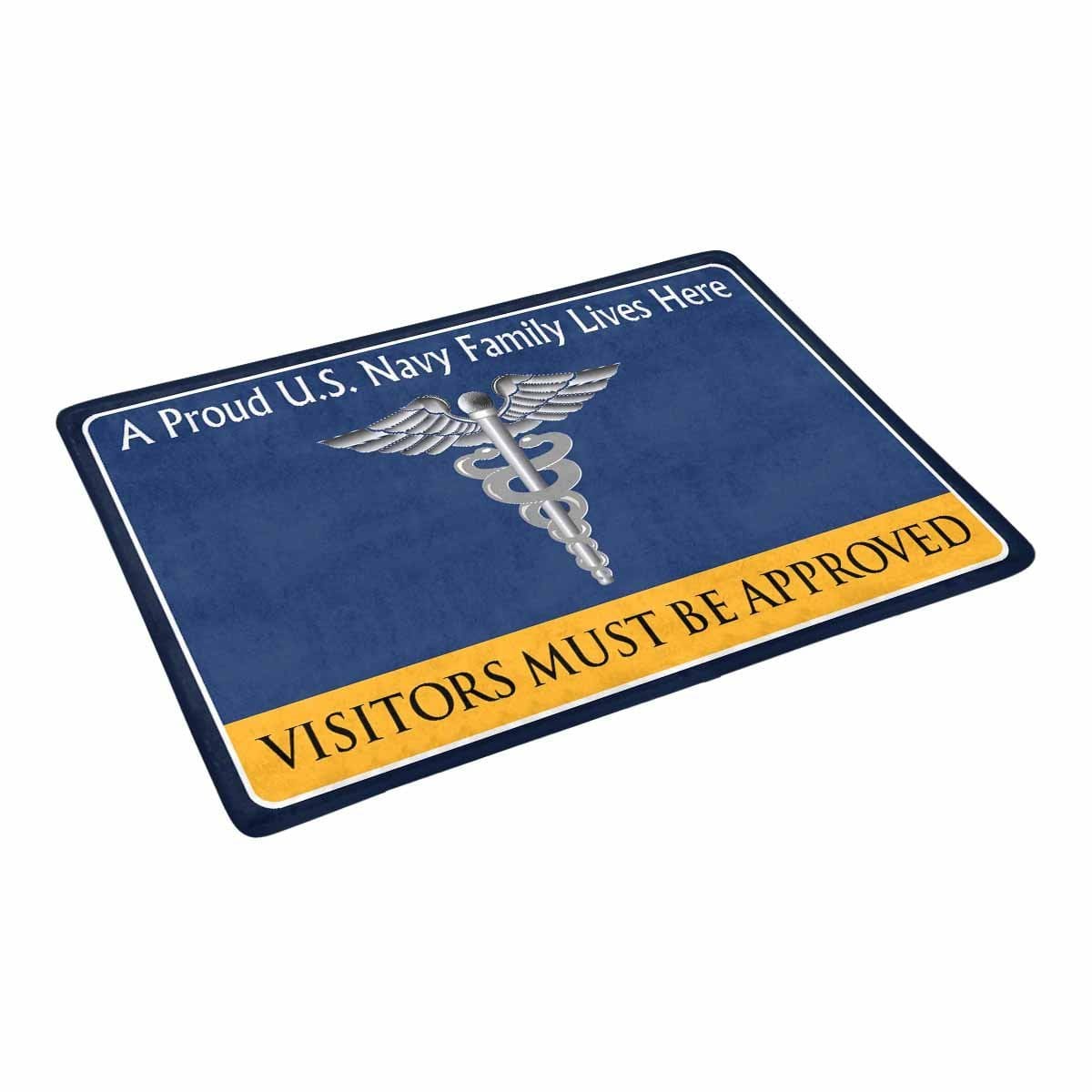 U.S Navy Hospital Corpsman Navy HM Family Doormat - Visitors must be approved (23,6 inches x 15,7 inches)-Doormat-Navy-Rate-Veterans Nation