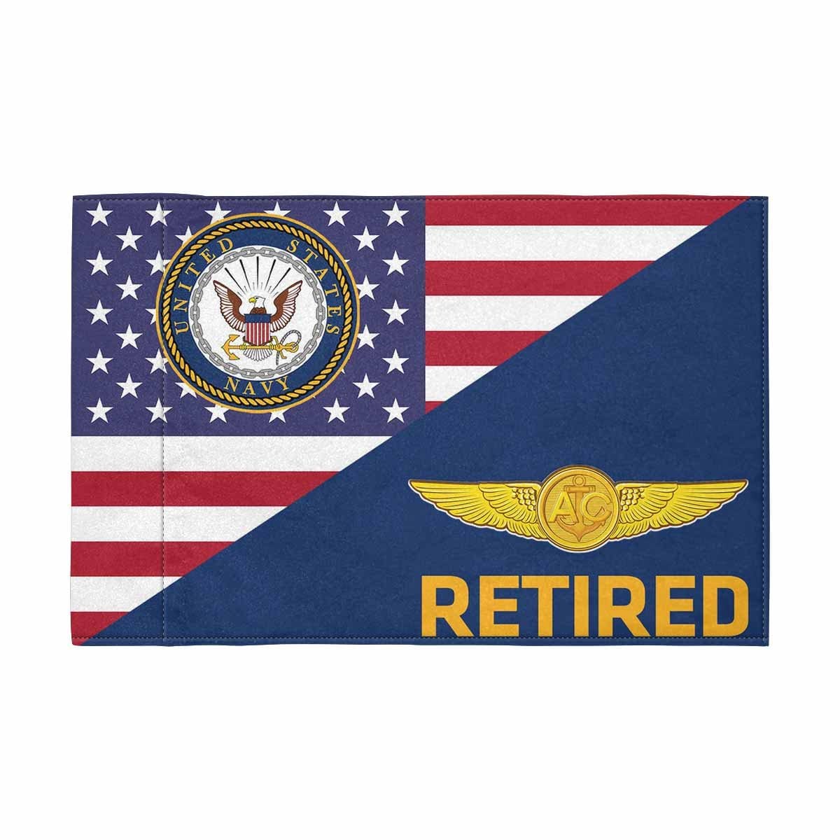 US Navy Naval Aircrew Warfare Specialist Retired Motorcycle Flag 9" x 6" Twin-Side Printing D01-MotorcycleFlag-Navy-Veterans Nation