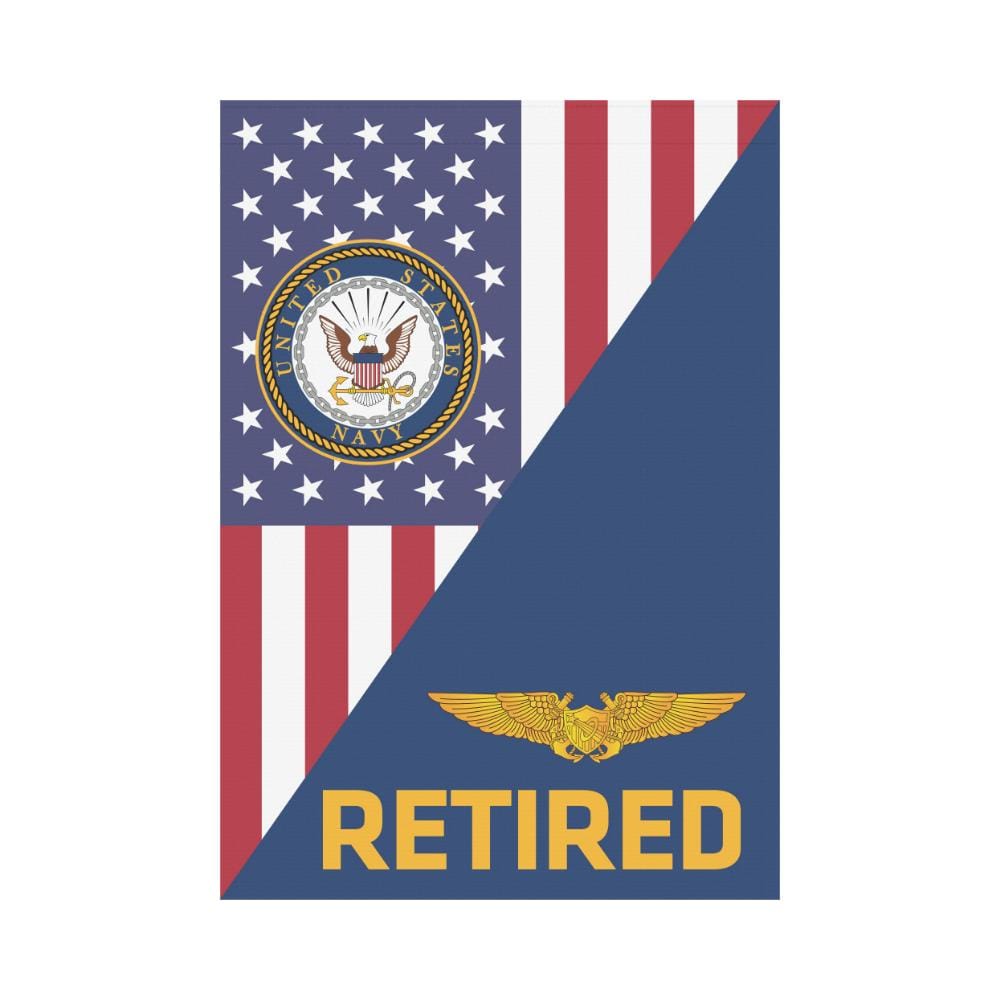 US Navy Naval Astronaut Flight Officer Retired House Flag 28 inches x 40 inches Twin-Side Printing-HouseFlag-Navy-Badge-Veterans Nation