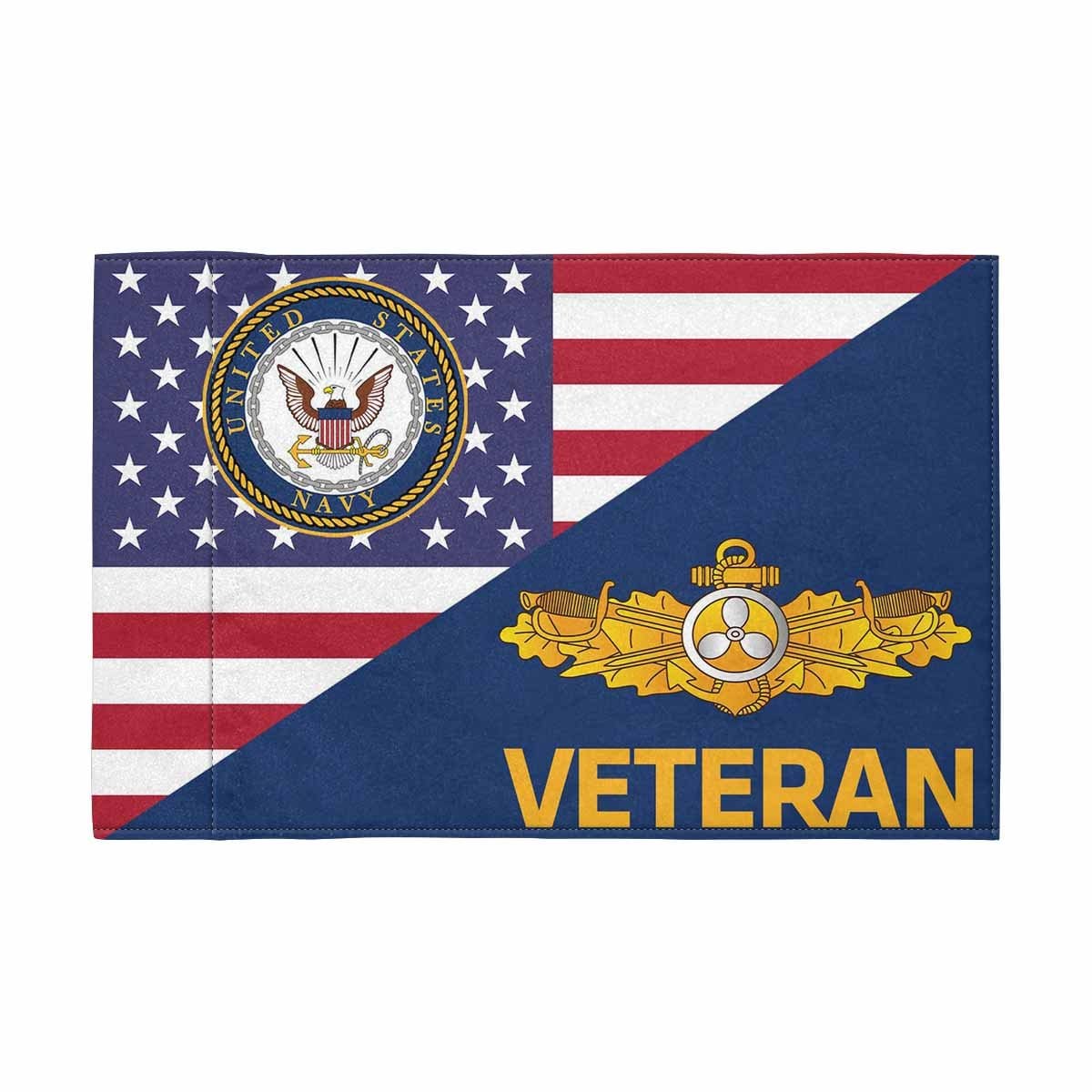 US Navy Engineering Duty Officer Veteran Motorcycle Flag 9" x 6" Twin-Side Printing D01-MotorcycleFlag-Navy-Veterans Nation