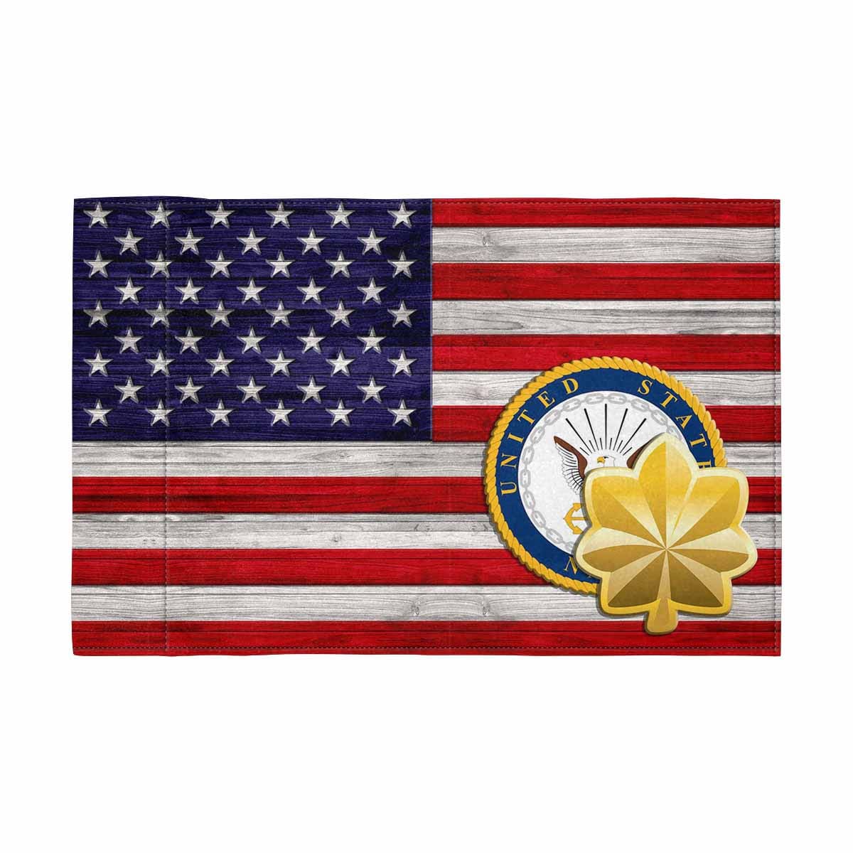 US Navy O-4 Motorcycle Flag 9" x 6" Twin-Side Printing D02-MotorcycleFlag-Navy-Veterans Nation