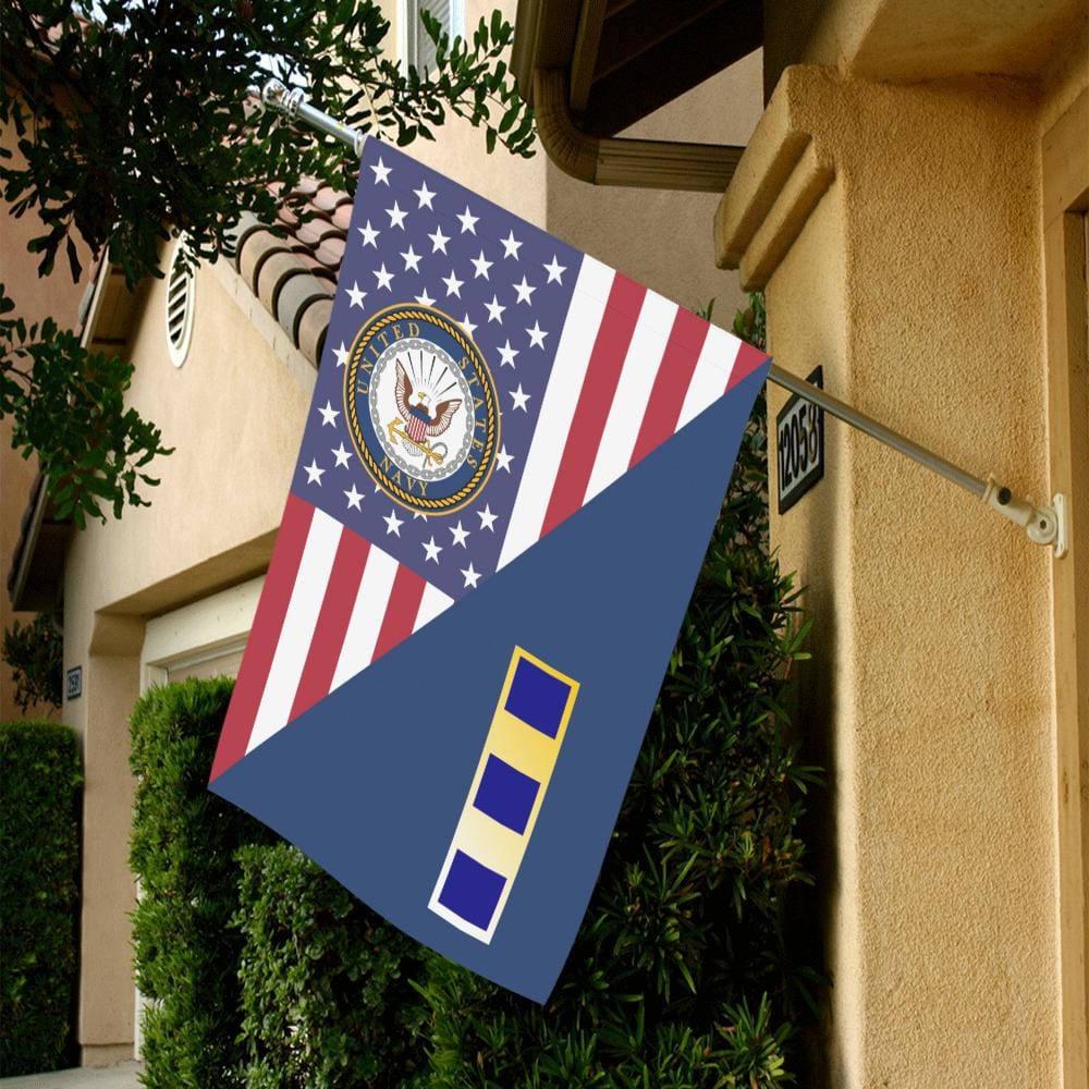 US Navy W-2 Chief Warrant Officer 2 W2 CW2 House Flag 28 inches x 40 inches Twin-Side Printing-HouseFlag-Navy-Officer-Veterans Nation