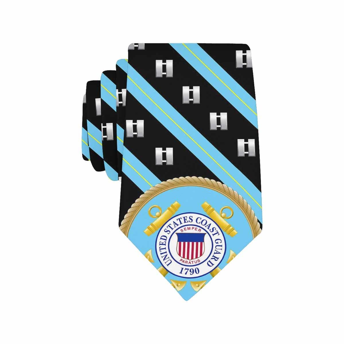 US COast Guard O-3 Officer Classic Necktie (Two Sides)-Necktie-USCG-Officer-Veterans Nation