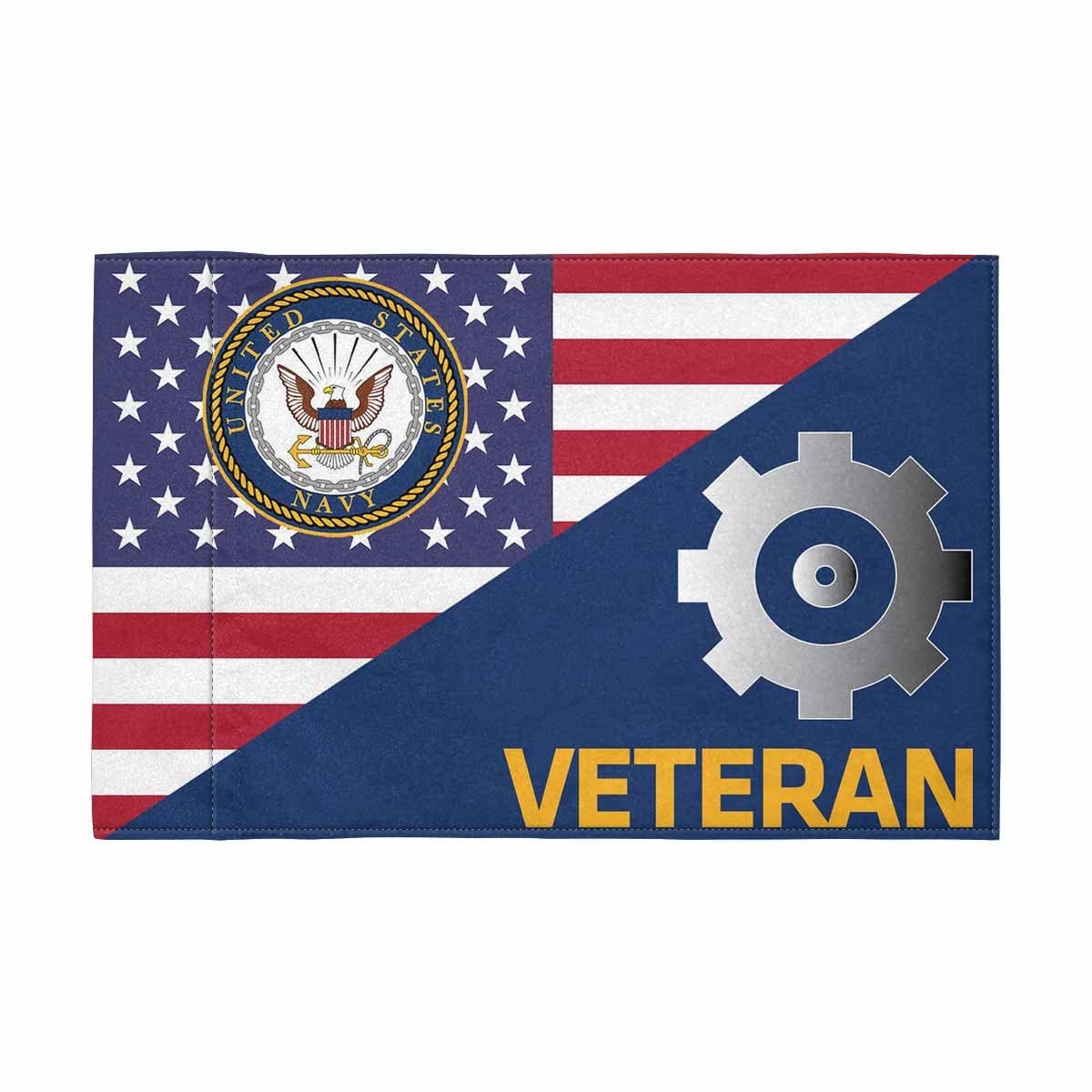 US Navy Engineman Navy EN Veteran Motorcycle Flag 9" x 6" Twin-Side Printing D01-MotorcycleFlag-Navy-Veterans Nation