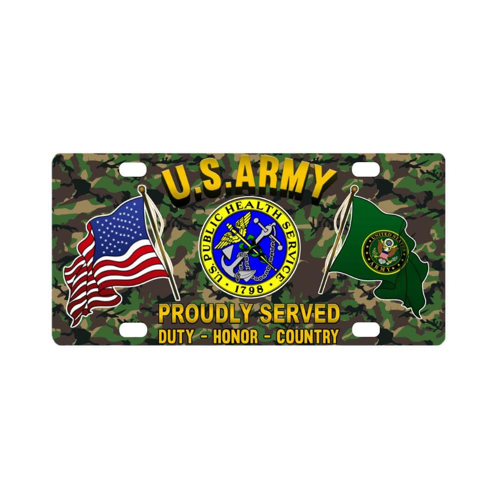 US Army Public Health Service Proudly Plate Frame Classic License Plate-LicensePlate-Army-Branch-Veterans Nation