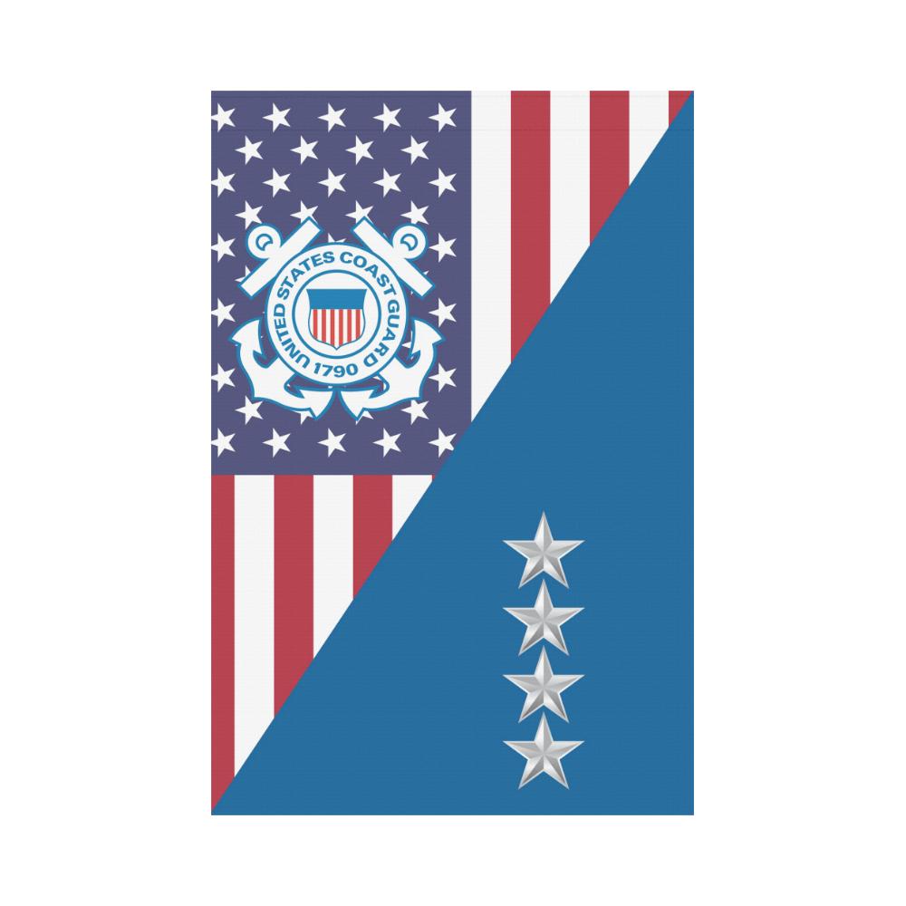 US Coast Guard O-10 Admiral O10 ADM Garden Flag/Yard Flag 12 inches x 18 inches-GDFlag-USCG-Officer-Veterans Nation