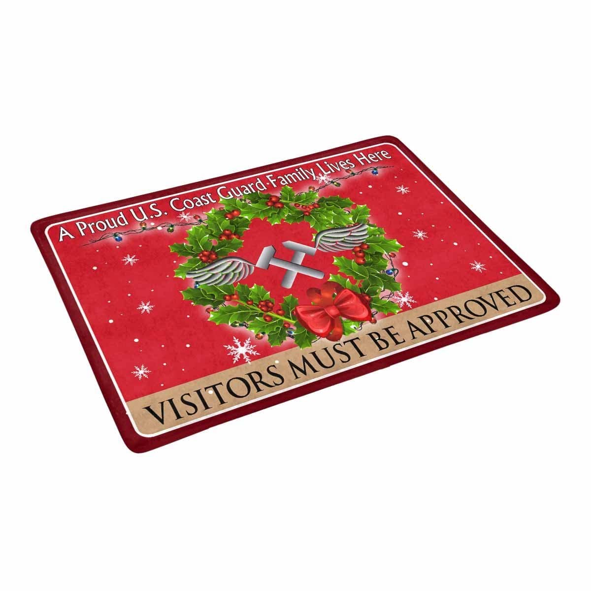 US Coast Guard Aviation Metalsmith AM Logo - Visitors must be approved Christmas Doormat-Doormat-USCG-Rate-Veterans Nation