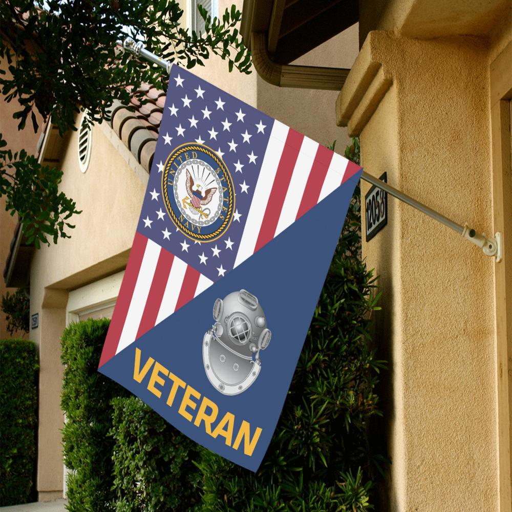 US Navy Diver Navy ND Veteran House Flag 28 inches x 40 inches Twin-Side Printing-HouseFlag-Navy-Rate-Veterans Nation