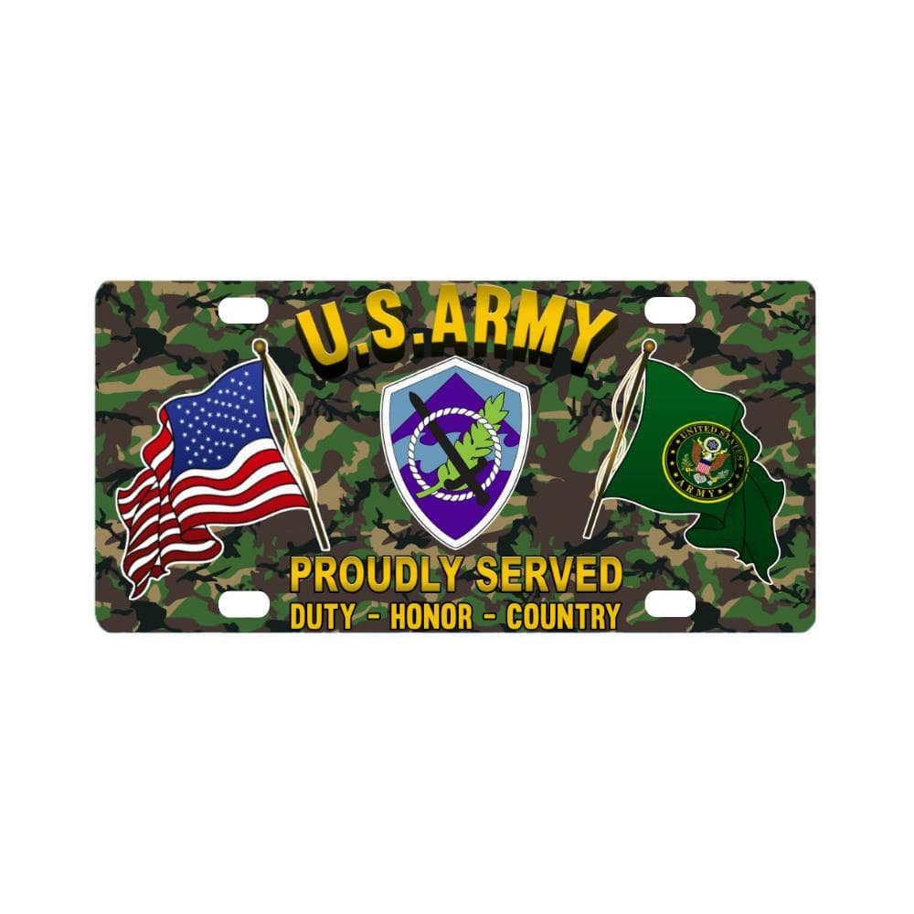 US ARMY 350 CIVIL AFFAIRS COMMAND- Classic License Plate-LicensePlate-Army-CSIB-Veterans Nation