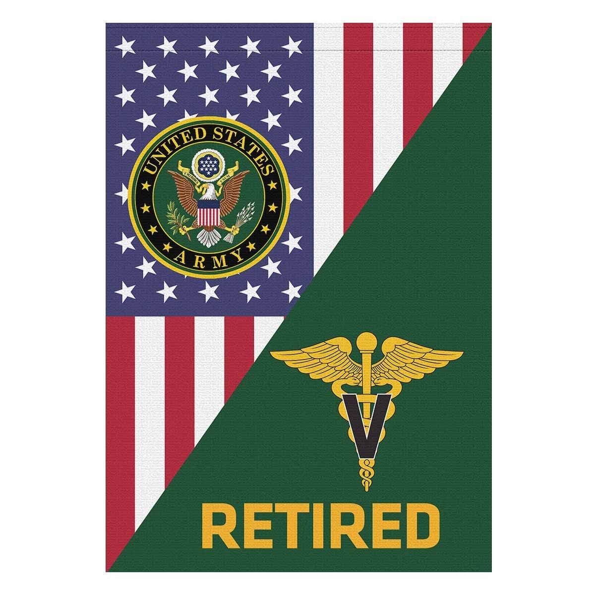 US Army Veterinary Corps Retired House Flag 28 Inch x 40 Inch Twin-Side Printing-HouseFlag-Army-Branch-Veterans Nation