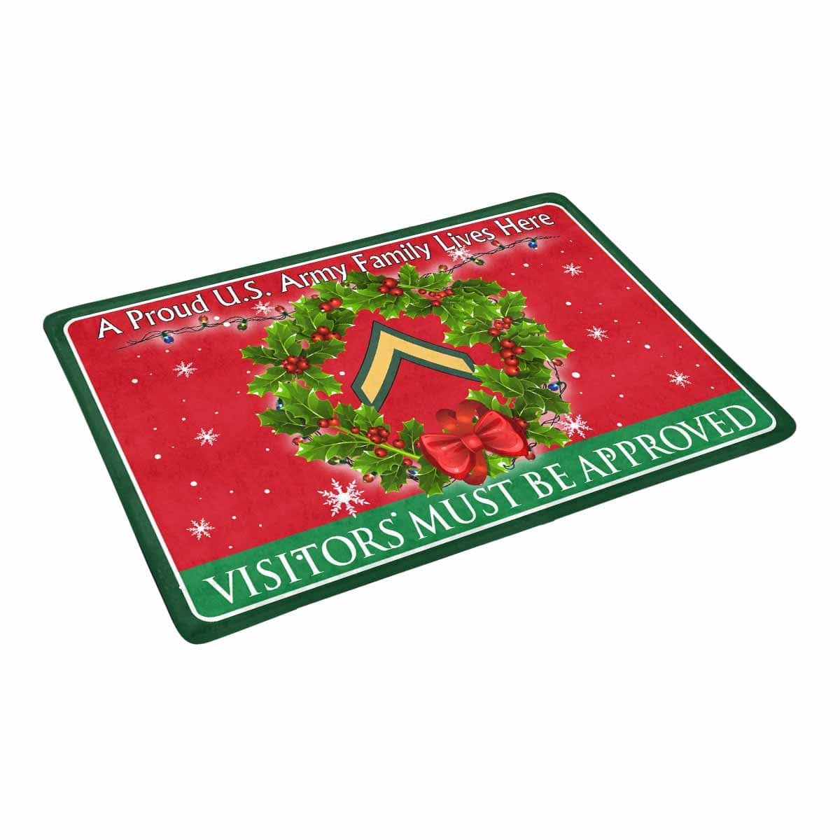 US Army E-2 PV2 E2 Private Second Class Ranks - Visitors must be approved Christmas Doormat-Doormat-Army-Ranks-Veterans Nation