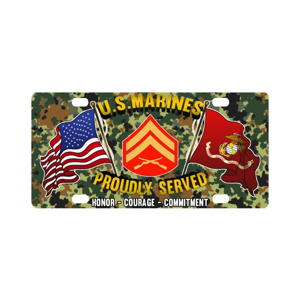 USMC E-4 Corporal E4 Cpl Noncommissioned Officer R Classic License Plate-LicensePlate-USMC-Ranks-Veterans Nation