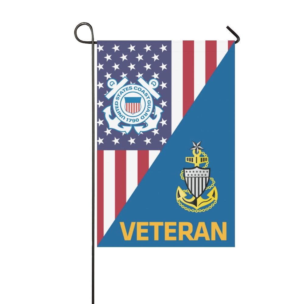 US Coast Guard E-8 Senior Chief Petty Officer E8 SCPO Veteran Garden Flag/Yard Flag 12 inches x 18 inches Twin-Side Printing-GDFlag-USCG-Collar-Veterans Nation