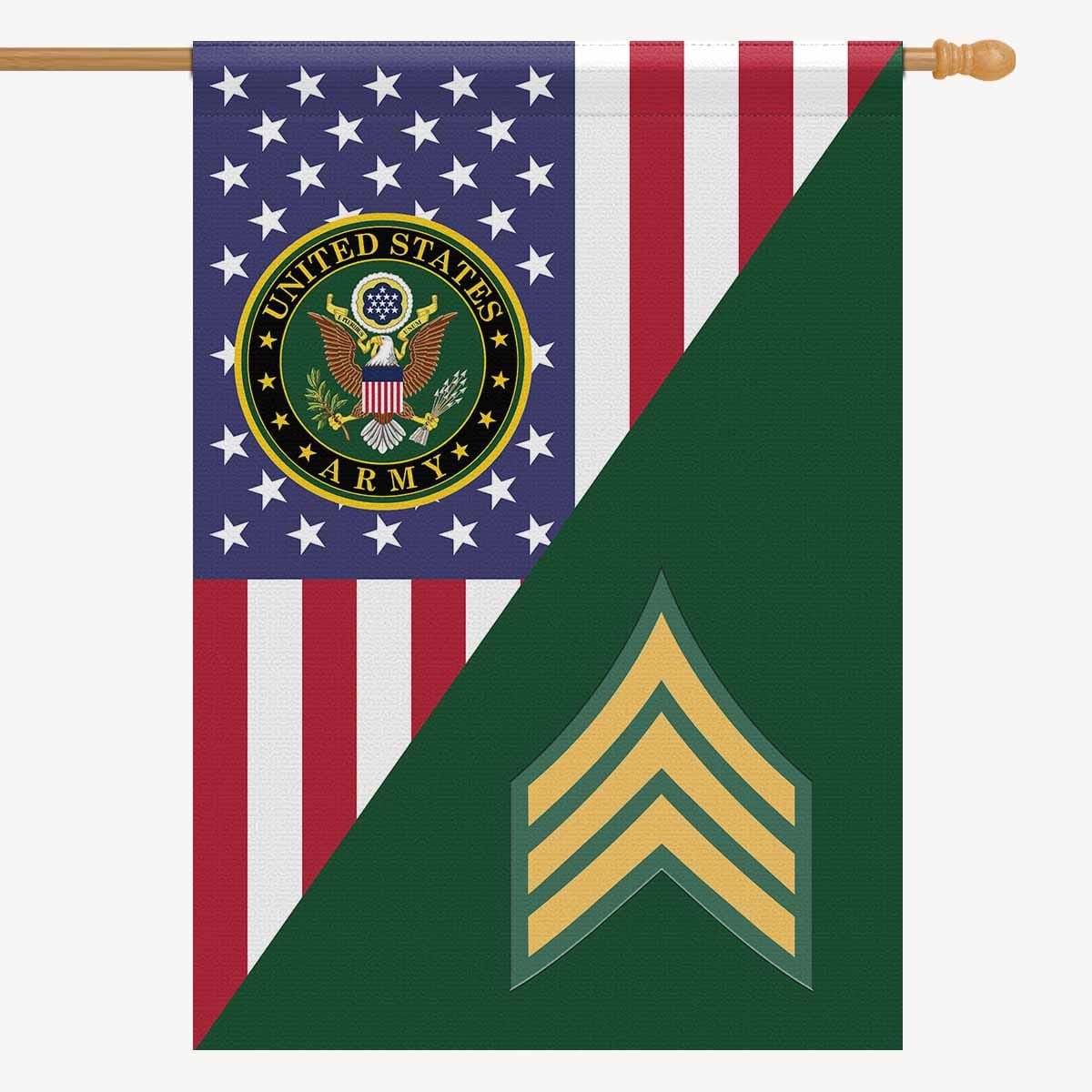 US Army E-5 Sergeant E5 SGT House Flag 28 Inch x 40 Inch 2-Side Printing-HouseFlag-Army-Ranks-Veterans Nation