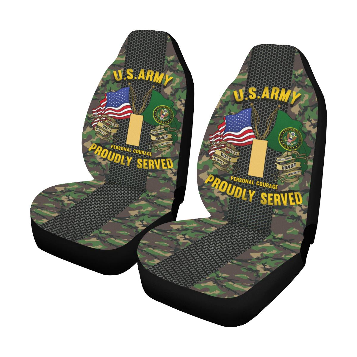 US Army O-1 Second Lieutenant O1 2LT Commissioned Officer Car Seat Covers (Set of 2)-SeatCovers-Army-Ranks-Veterans Nation