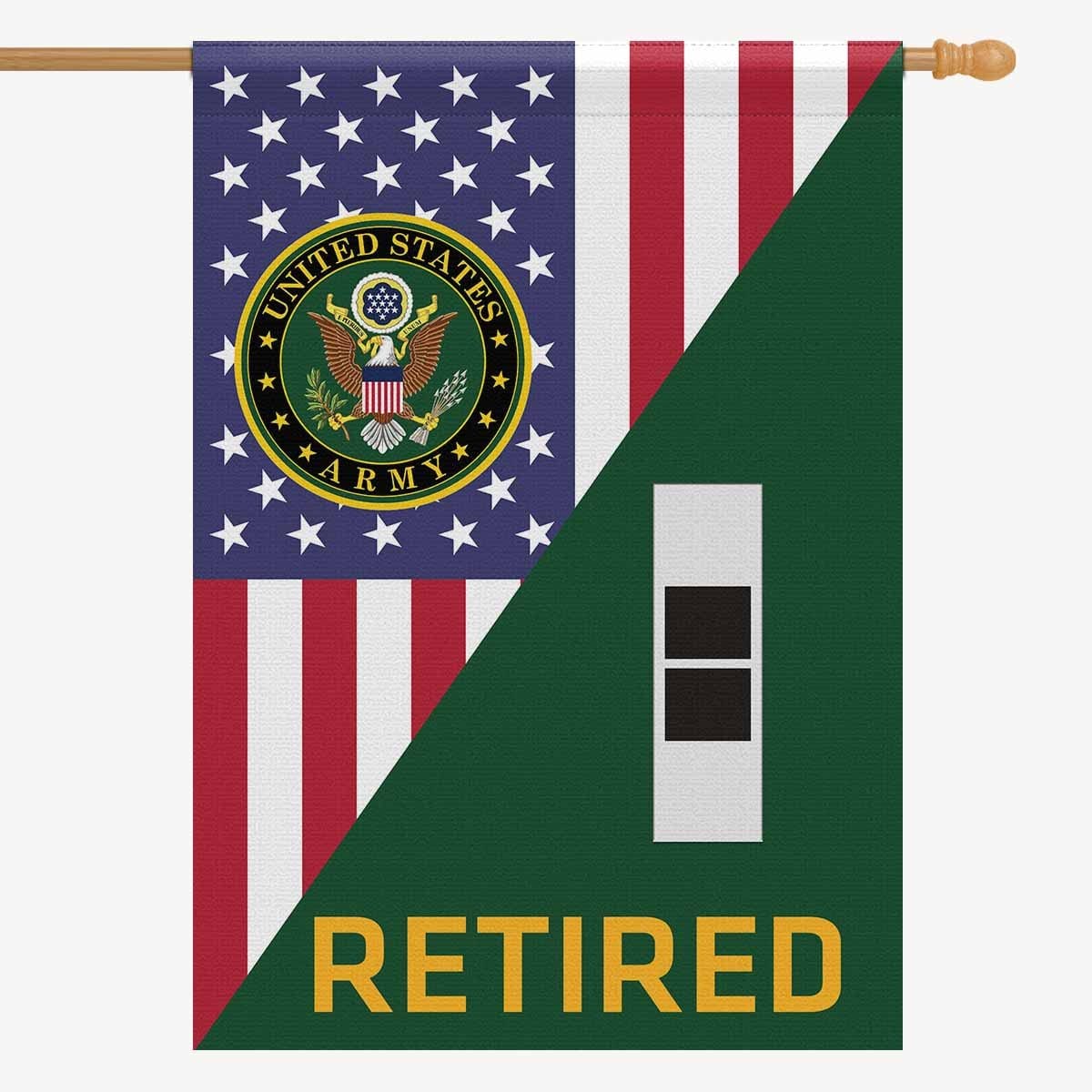 US Army W-2 Chief Warrant Officer 2 Retired House Flag 28 Inch x 40 Inch 2-Side Printing-HouseFlag-Army-Ranks-Veterans Nation