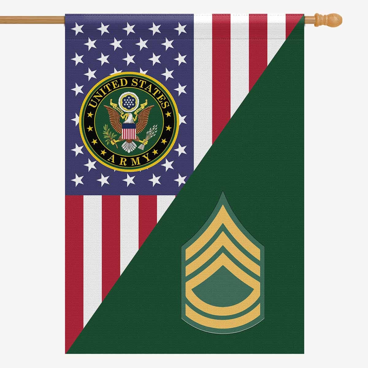 US Army E-7 Sergeant First Class E7 SFC House Flag 28 Inch x 40 Inch 2-Side Printing-HouseFlag-Army-Ranks-Veterans Nation