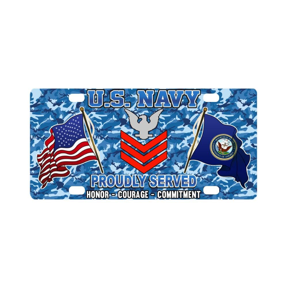 US Navy E-6 Petty Officer First Class E6 PO1 Colla Classic License Plate-LicensePlate-Navy-Collar-Veterans Nation