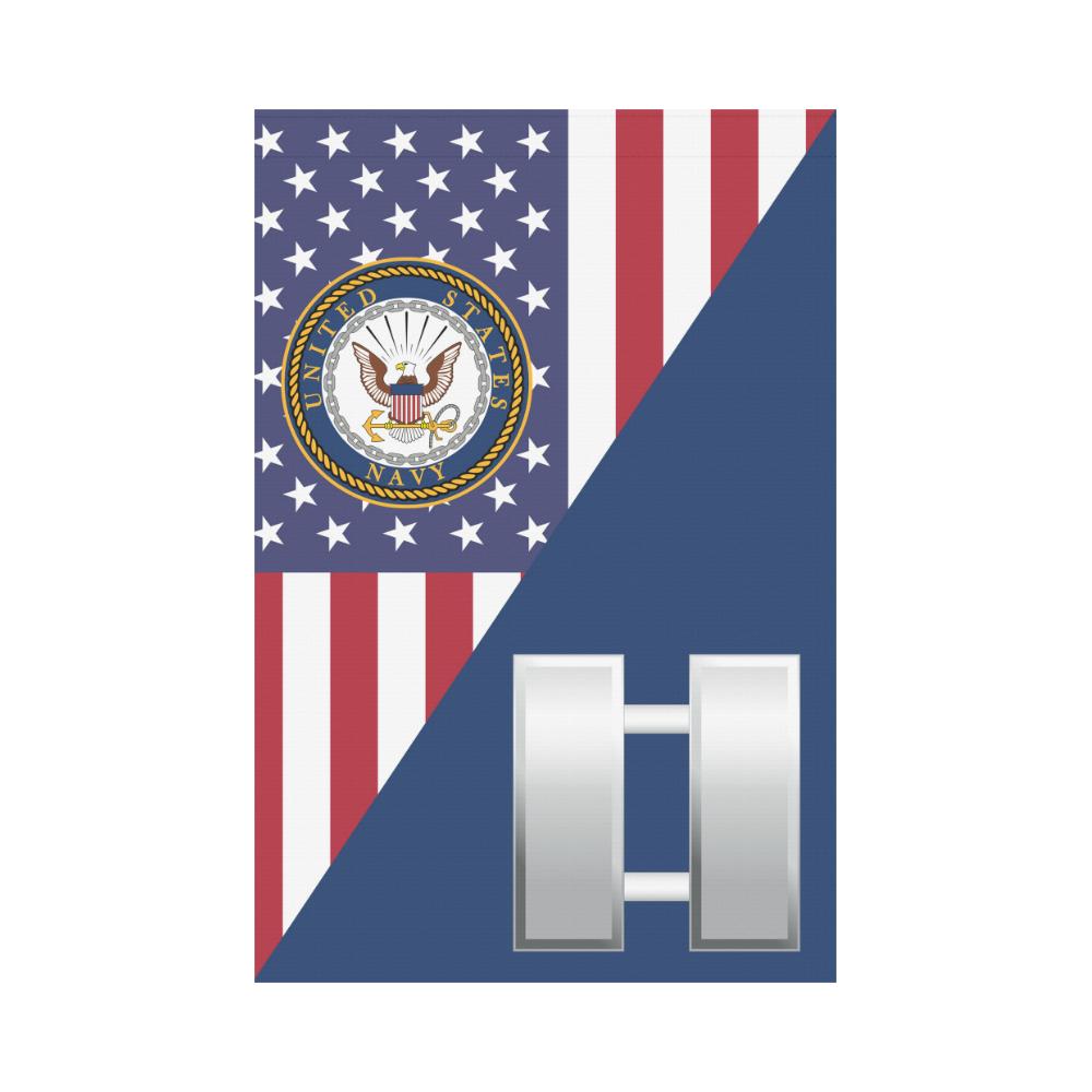 US Navy O-3 Lieutenant O3 LT Junior Officer Garden Flag/Yard Flag 12 inches x 18 inches Twin-Side Printing-GDFlag-Navy-Officer-Veterans Nation