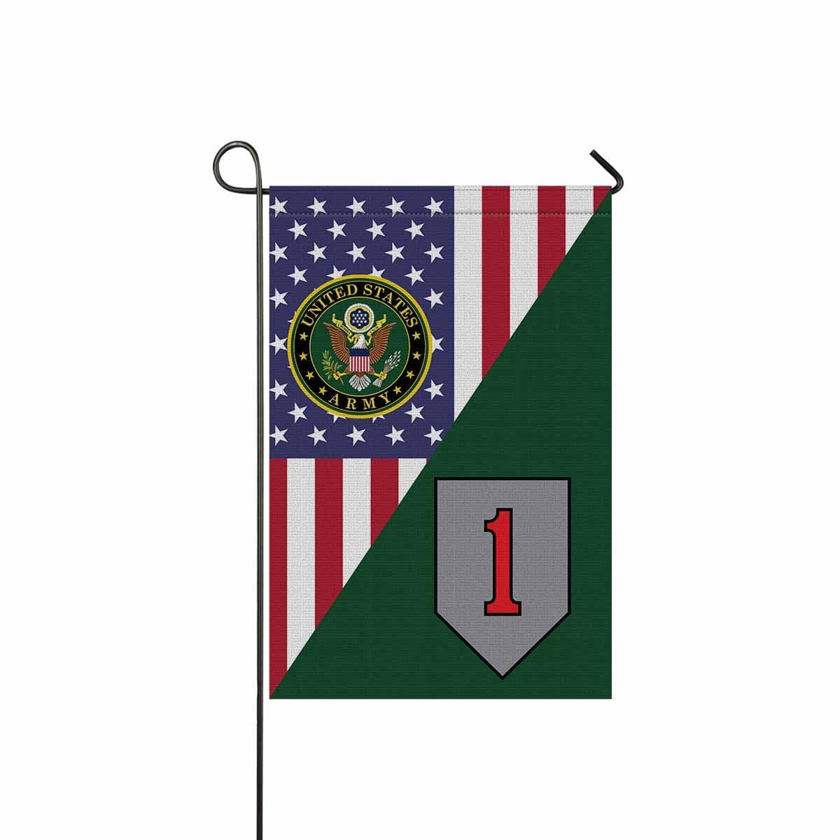 US ARMY 1ST INFANTRY DIVISION Garden Flag/Yard Flag 12 inches x 18 inches Twin-Side Printing-GDFlag-Army-CSIB-Veterans Nation