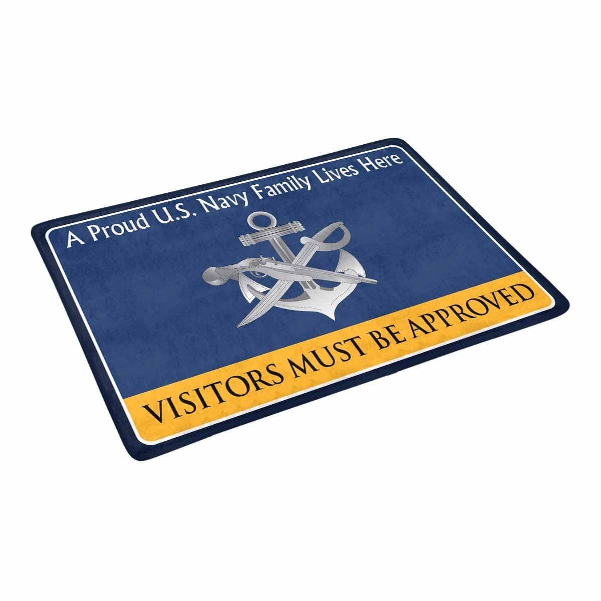 U.S Navy Special Warfare Boat Operator Navy SB Family Doormat - Visitors must be approved (23,6 inches x 15,7 inches)-Doormat-Navy-Rate-Veterans Nation