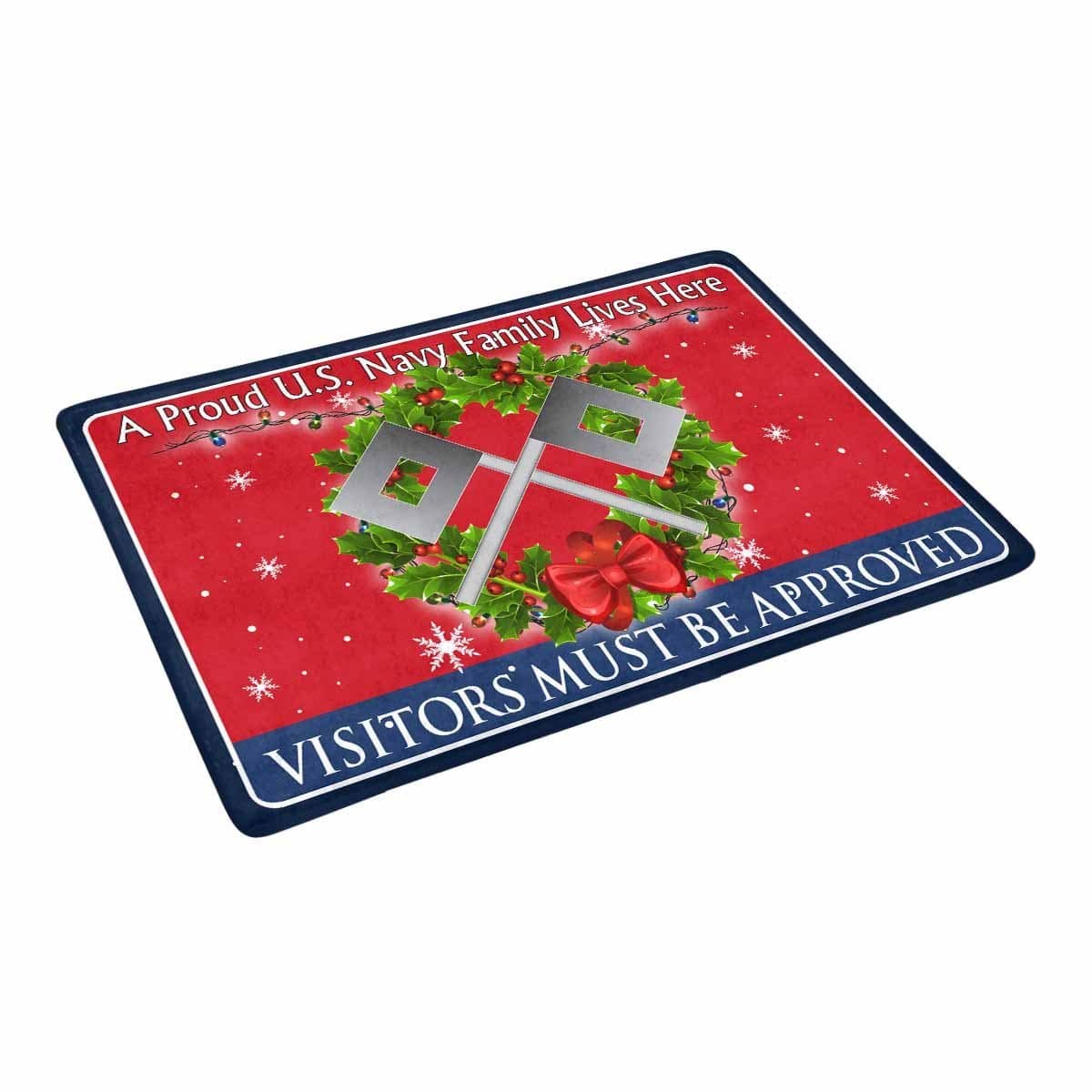 U.S Navy Signalman Navy SN - Visitors must be approved - Christmas Doormat-Doormat-Navy-Rate-Veterans Nation