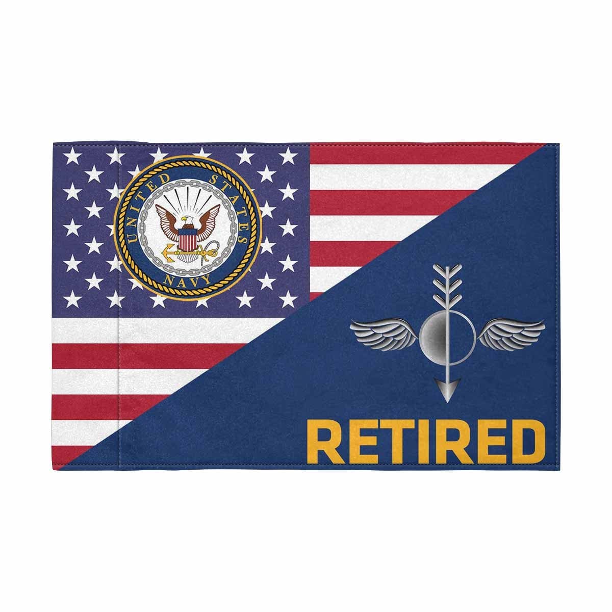 US Navy Aerographers Mate Navy AG Retired Motorcycle Flag 9" x 6" Twin-Side Printing D01-MotorcycleFlag-Navy-Veterans Nation