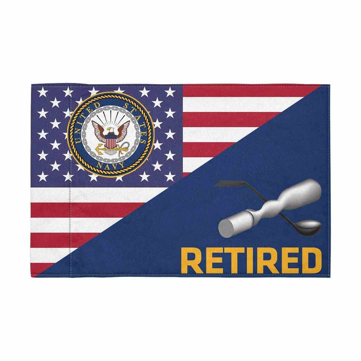 US Navy Molder Navy ML Retired Motorcycle Flag 9" x 6" Twin-Side Printing D01-MotorcycleFlag-Navy-Veterans Nation