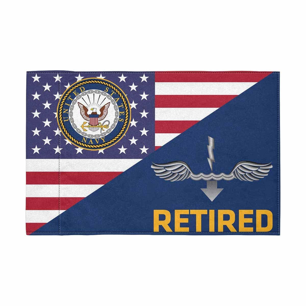 US Navy Antisubmarine Warfare Technician Navy AX Retired Motorcycle Flag 9" x 6" Twin-Side Printing D01-MotorcycleFlag-Navy-Veterans Nation