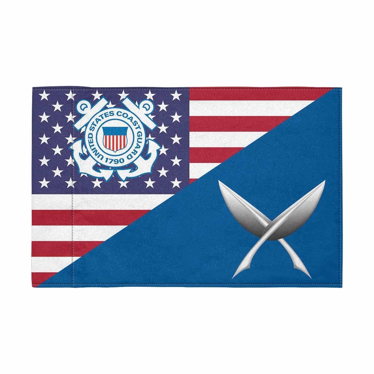 USCG YN Motorcycle Flag 9" x 6" Twin-Side Printing D01-MotorcycleFlag-USCG-Veterans Nation