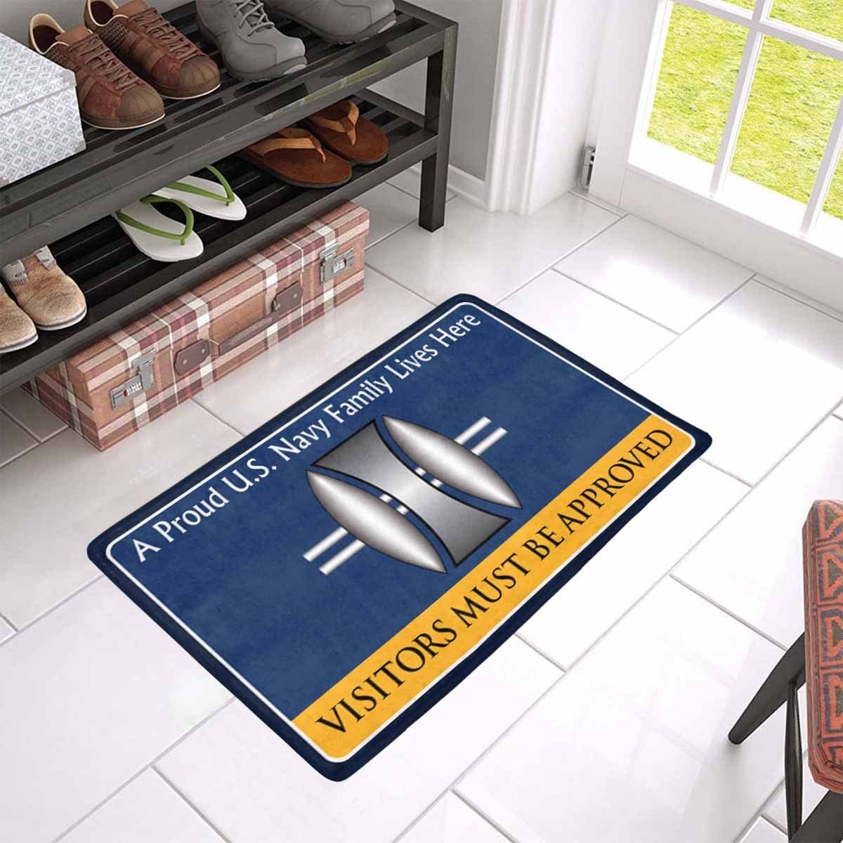 Navy Opticalman Navy OM Family Doormat - Visitors must be approved (23,6 inches x 15,7 inches)-Doormat-Navy-Rate-Veterans Nation