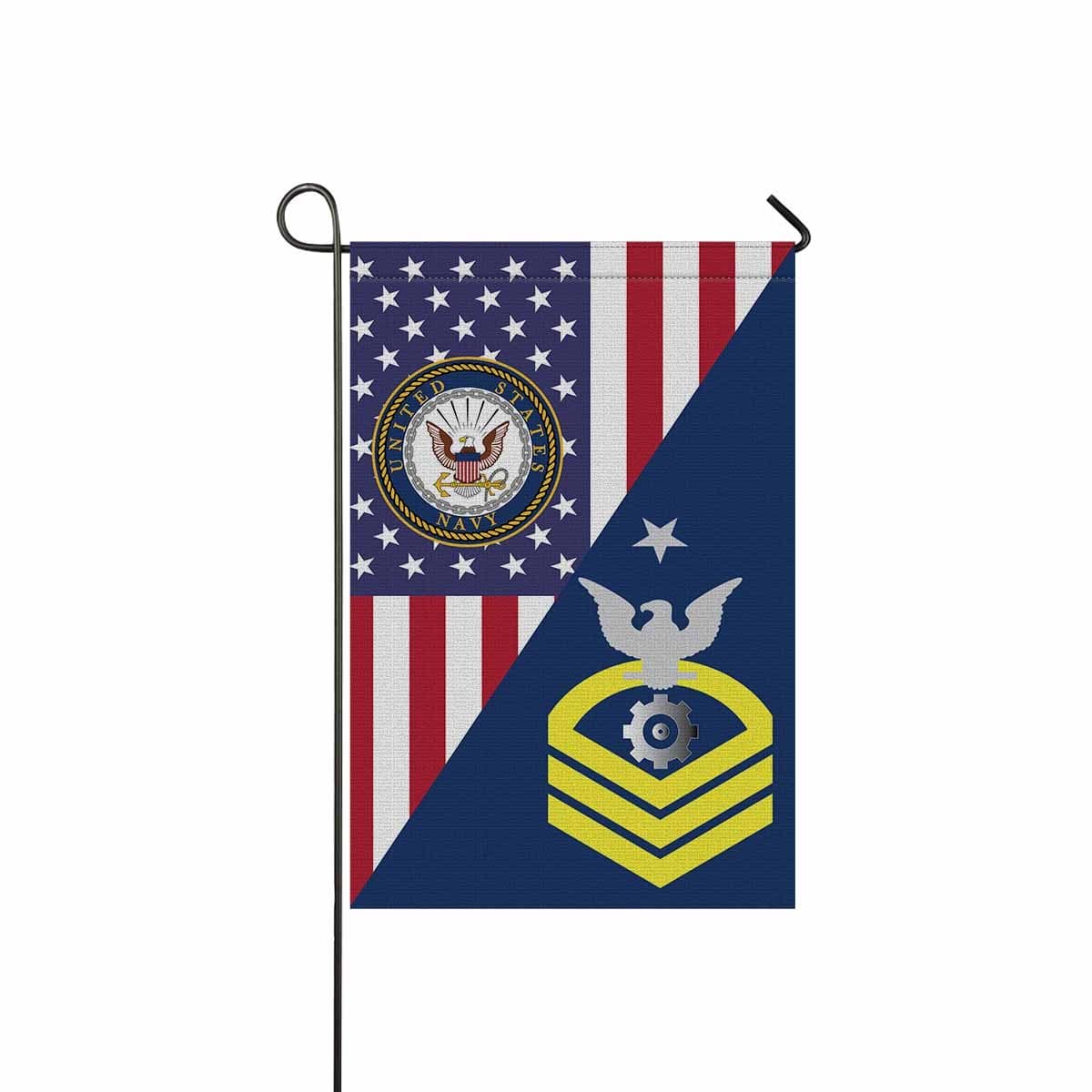 U.S Navy Engineman Navy EN E-8 SCPO Senior Chief Petty Officer Garden Flag/Yard Flag 12 inches x 18 inches Twin-Side Printing-GDFlag-Navy-Rating-Veterans Nation