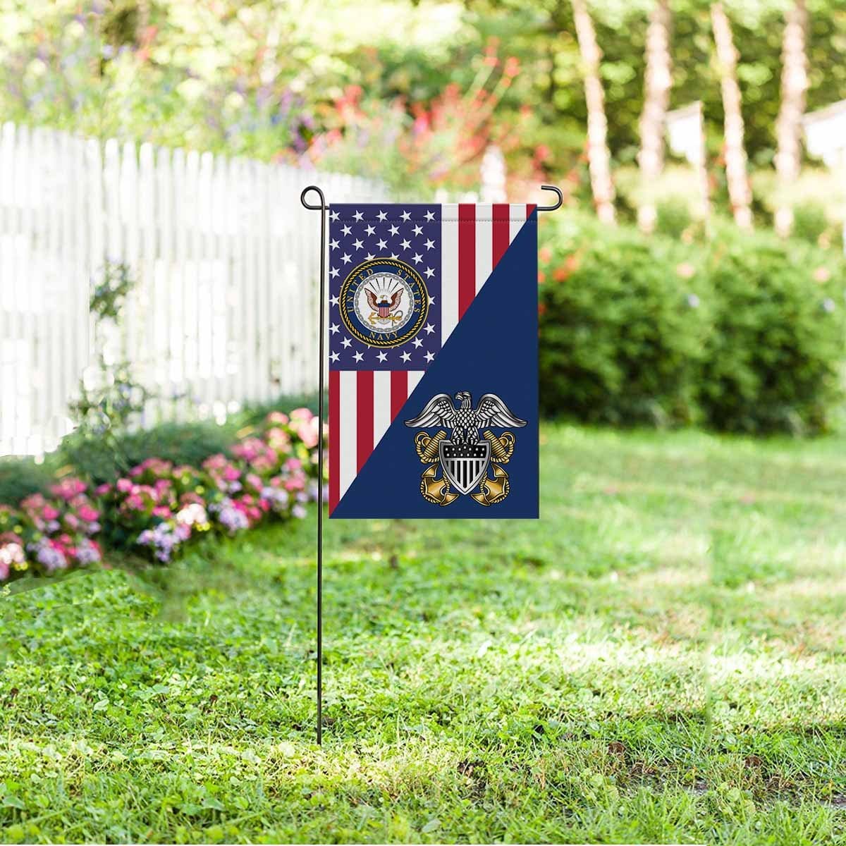 US Navy Officer Cap Device Garden Flag/Yard Flag 12 inches x 18 inches Twin-Side Printing-GDFlag-Navy-Collar-Veterans Nation